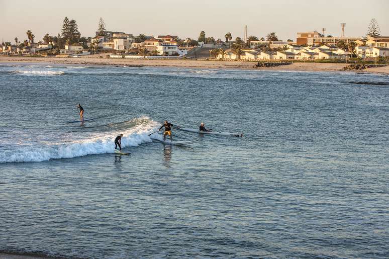 Swakopmund &eacute; uma das praias mais visitadas da Namibia.