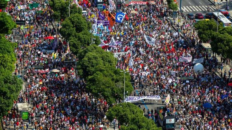 Protesta en Río de Janeiro el sábado 29 de mayo.