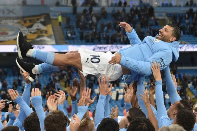 Agüero venceu a Premier League em sua saída do City (Foto: PETER POWELL / POOL / AFP)