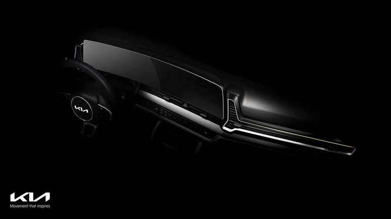 Interior do novo Kia Sportage terá painel de instrumentos digital e central multimídia. 