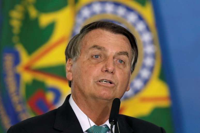 Presidente Jair Bolsonaro fala em cerimônia no Palácio do Planalto, em Brasília
01/06/2021
REUTERS/Ueslei Marcelino