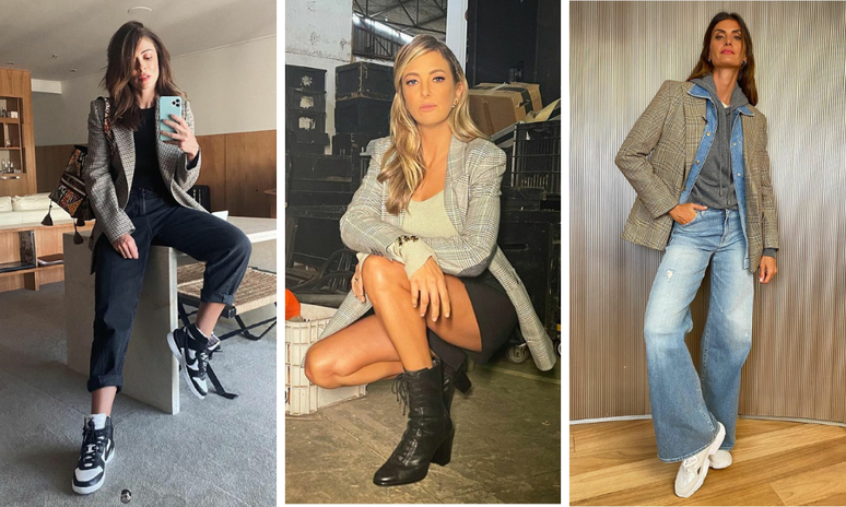 Famosas vestem blazer xadrez (Fotos: Instagram/Reprodução)