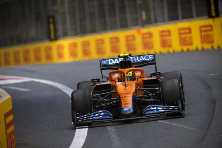 Lando Norris foi um dos grandes nomes do domingo ao terminar o GP do Azerbaij&atilde;o em quinto lugar 