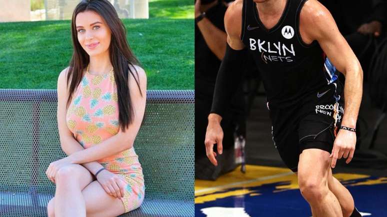 Lana Rhoades se envolveu com um astro do Nets (Montagem Lance!
Fotos: Reprodução / Instagram; Divulgação Twitter / Brookyn Nets)