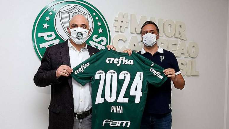 Direção do Palmeiras anuncia a renovação de contrato com a Puma até 2024.
