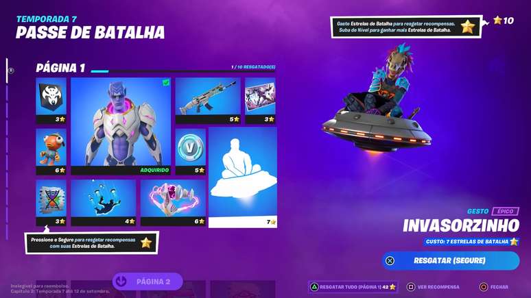 Fortnite - Nova página de recompensas