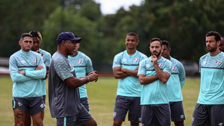 Fluminense, durante treinamento no CT Carlos Castilho (Foto: Lucas Merçon/Fluminense FC)