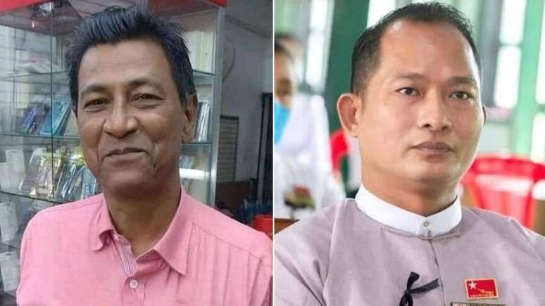 Khin Maung Latt (esq.) e Zaw Myat Lynn (dir.) morreram no início de março
