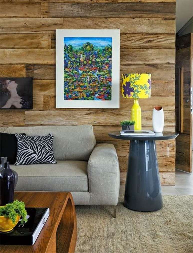 19. Mesa de apoio cone para sala de estar aconchegante &ndash; Foto Pinterest