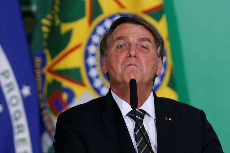 Presidente Jair Bolsonaro durante cerimônia no Palácio do Planalto
10/06/2021 REUTERS/Adriano Machado