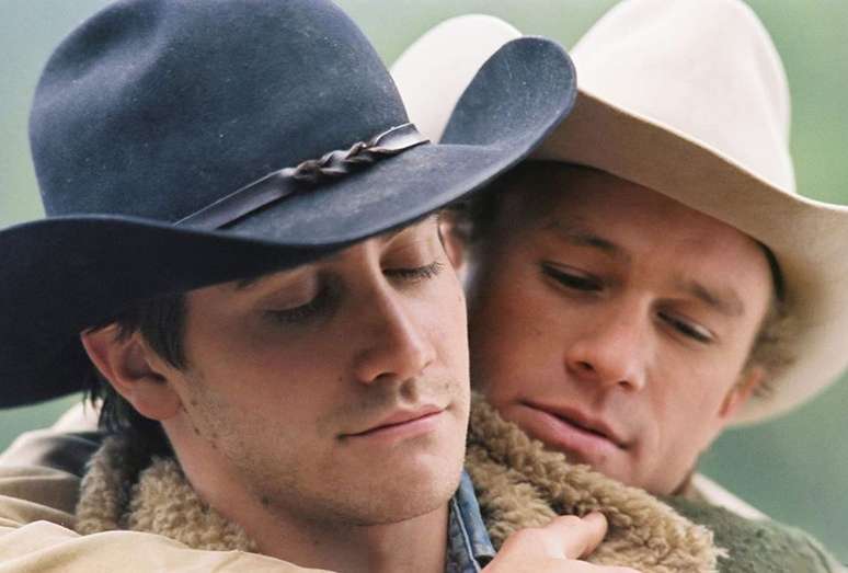 Heath Ledger e Jake Gyllenhaal em O Segredo de Brokeback Mountain 