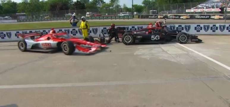 Líder, Will Power enfrenta problemas de motor no GP de Detroit da Indy (Vídeo: Reprodução/TV)