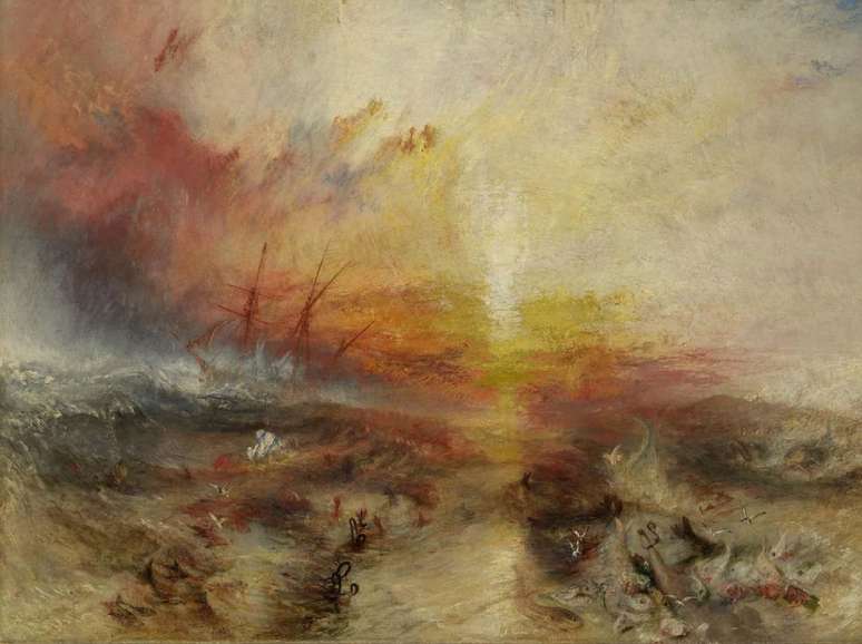 A obra 'Navio Negreiro', de William Turner, é considerada por muitos como a interpretação do artista sobre o Massacre de Zong