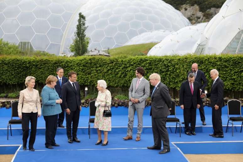 Imagem de reunião de líderes do G7, na Grã-Bretanha. 11/6/2021. Jack Hill/Pool via REUTERS