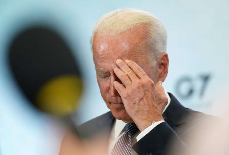Joe Biden, presidente dos EUA, durante fala no G7
