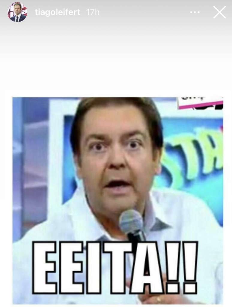 Tiago Leifert publica meme de Faustão após ser anunciado como substituto do colega no próximo domingo