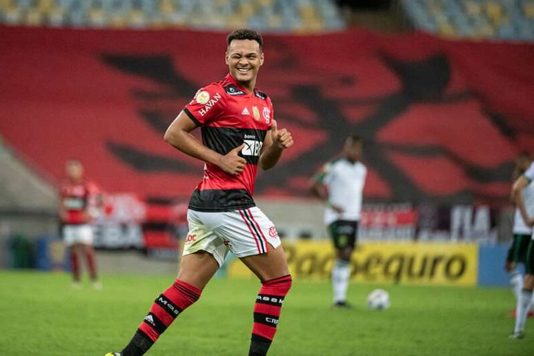 Rodrigo Muniz comemora gol marcado sobre o América-MG (Foto: Alexandre Vidal/Flamengo)