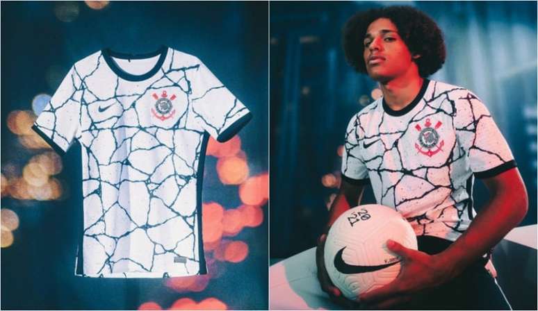 Corinthians lançou sua camisa 1 nesta terça-feira e já usará nesta quarta (Foto: Montagem/Divulgação/Nike)