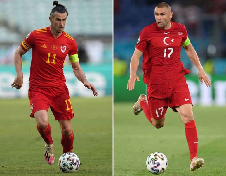 Bale e Yilmaz são os principais nomes de suas seleções (Foto: MIKE HEWITT, DARKO VOJINOVIC / AFP)