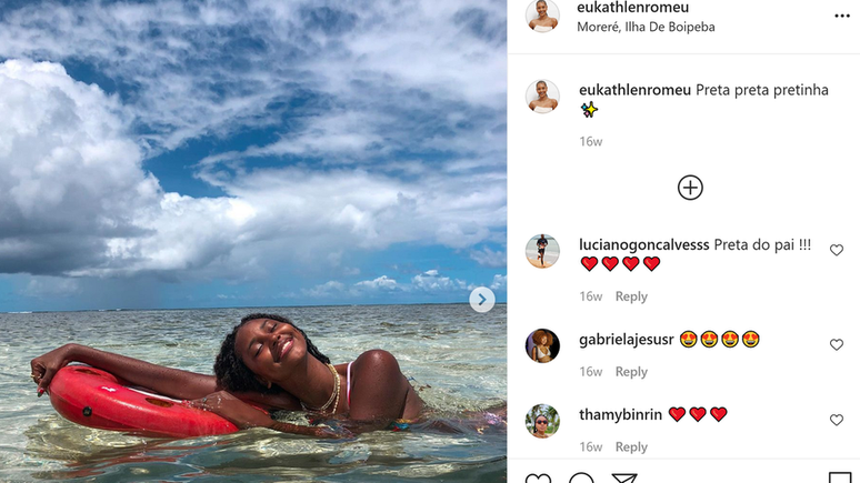 Kathlen Romeu, em foto no Instagram; 'perdi minha neta desse jeito est&uacute;pido', disse a av&oacute; aos prantos