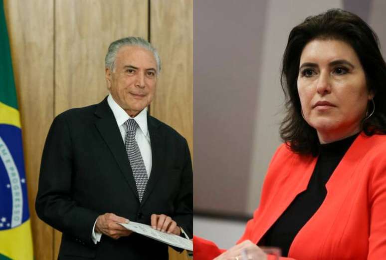 Michel Temer e Simone Tebet.