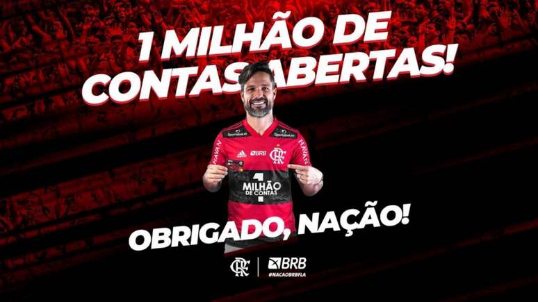 Flamengo celebrou a marca nas redes sociais (Foto: Divulgação/Flamengo)