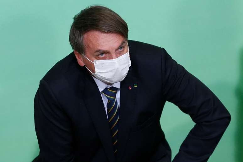 Presidente Jair Bolsonaro durante cerimônia no Palácio do Planalto
10/06/2021 REUTERS/Adriano Machado