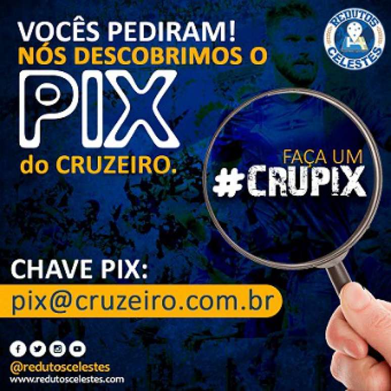 CruPix é usado para pagar salário dos funcionários (Divulgação/Cruzeiro)