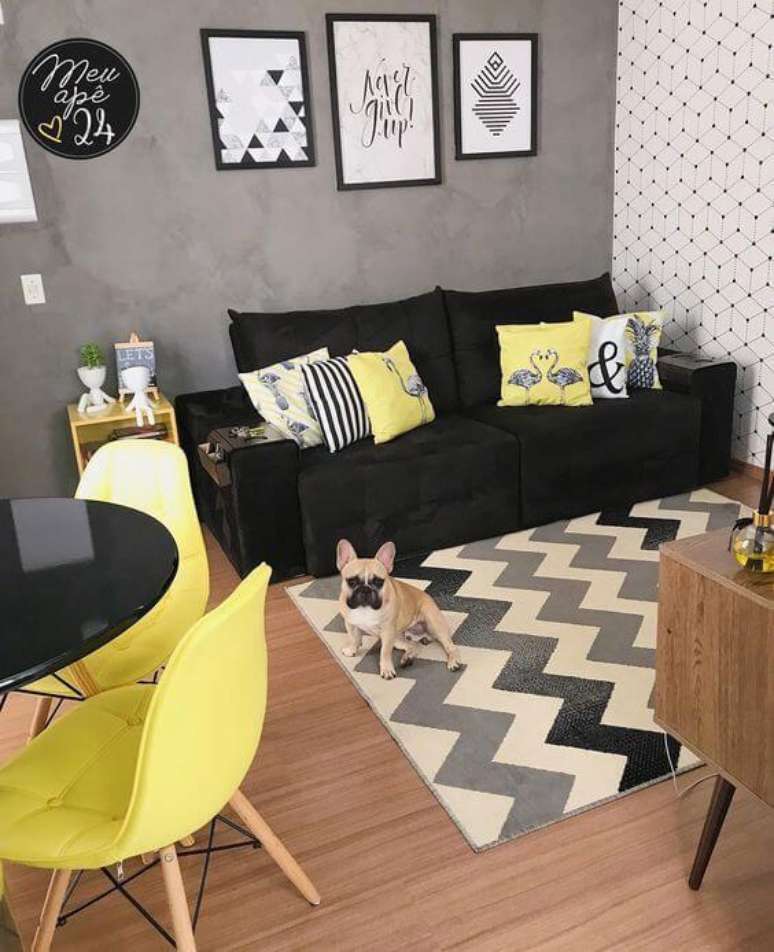 13. Sala moderna com tapete chevron – Foto Tudo Especial