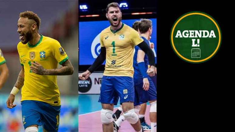 O dia terá futebol, vôlei e muito mais! (Foto; Montagem LANCE!
Fotos: CBF e CBV)