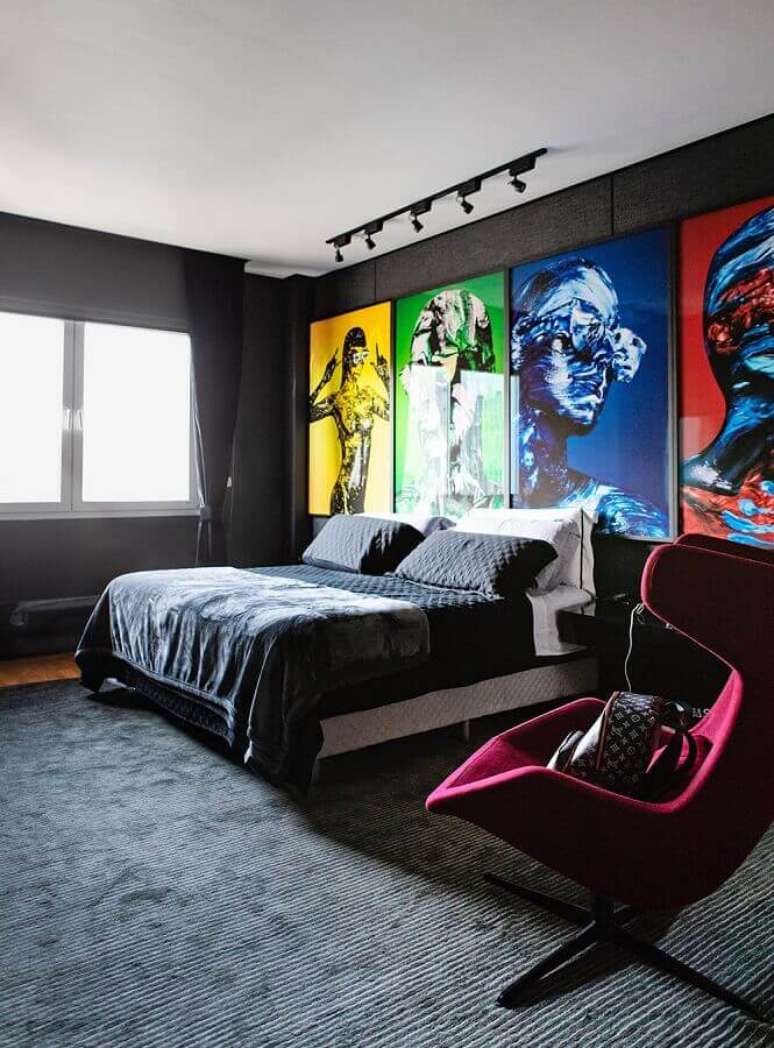 5. Não tenha medo de ousar na escolha de cores para quarto de homem – Foto: Futurist Architecture