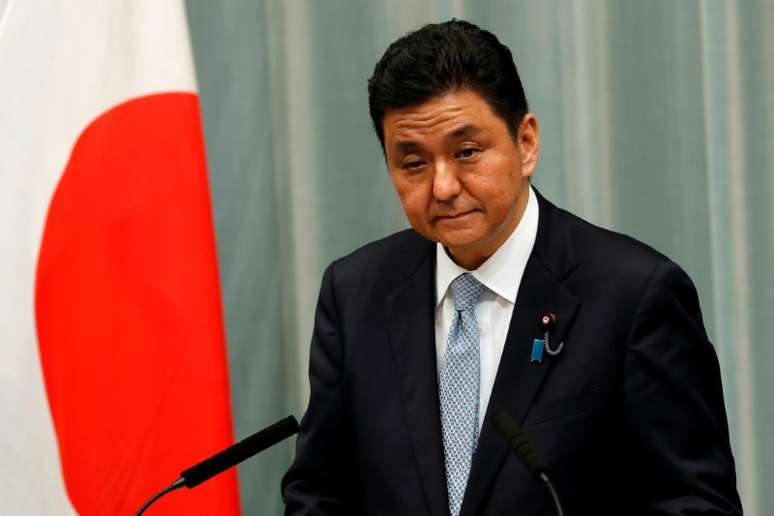 Ministro da Defesa do Japão, Nobuo Kishi, durante entrevista coletiva em Tóquio
16/09/2020 REUTERS/Kim Kyung-Hoon