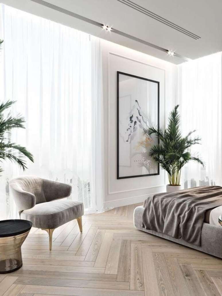 43. Moldura de isopor para quarto moderno – Foto Best Interior Designers