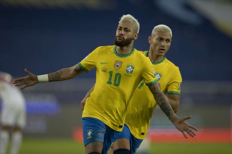 Neymar marcou uma vez na goleada brasileira diante do Peru (Foto: Lucas Figueiredo/CBF)