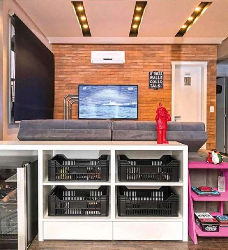 71. Caixotes de feira para decora&ccedil;&atilde;o de casa simples &ndash; Foto: Pinterest