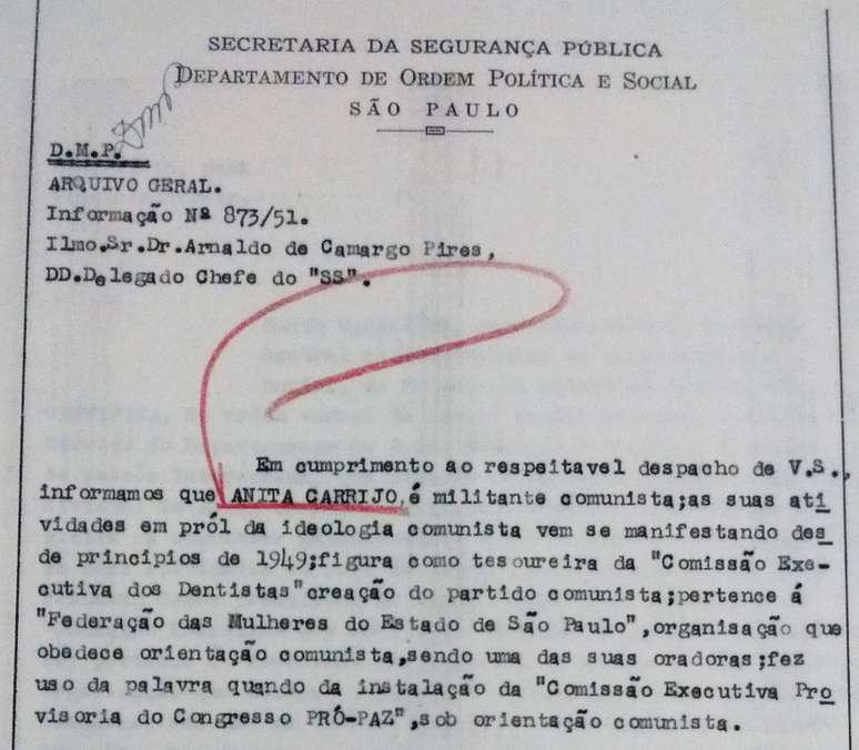 Arlette acreditava que o Partido Comunista tivesse envolvimento na morte de Anita; Ill&egrave;ne considera a hip&oacute;tese absurda. Os v&iacute;nculos da cirurgi&atilde;-dentista com organiza&ccedil;&otilde;es de esquerda levantaram suspeitas no DOPS