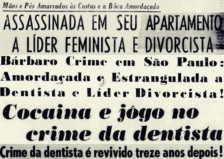 Manchetes anunciam o assassinato de Anita. A dentista foi difamada pela imprensa, e familiares escondiam jornais quando Arlette visitava o Brasil