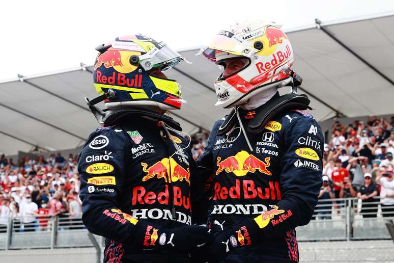 Sergio Pérez e Max Verstappen foram ao pódio no GP da França deste domingo 