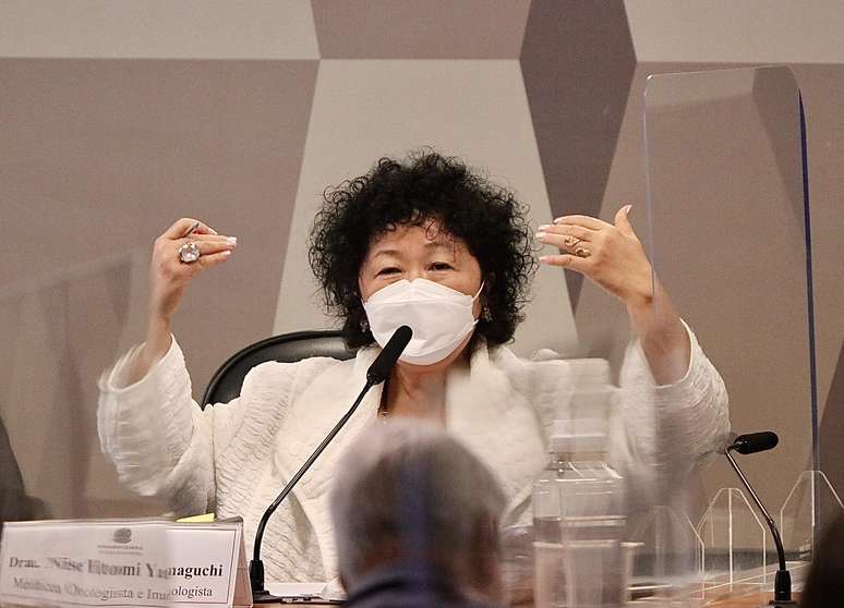 A médica Nise Yamaguchi depõe na CPI da Covid-19 no Senado Federal em Brasília 