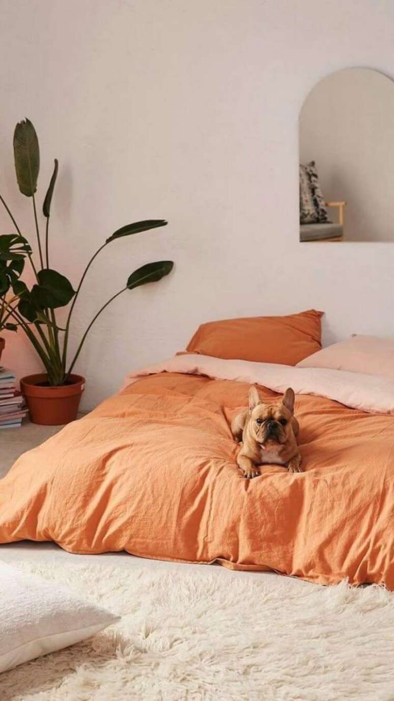 47. Roupa de cama cor pessego – Foto Pinteres