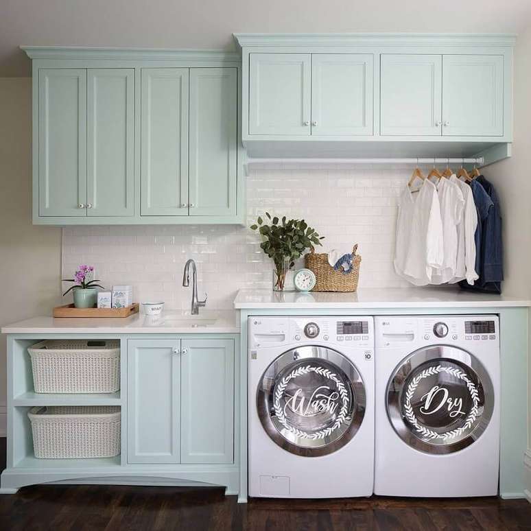 19. Cores pastéis para decoração de lavanderia planejada – Foto: Etsy