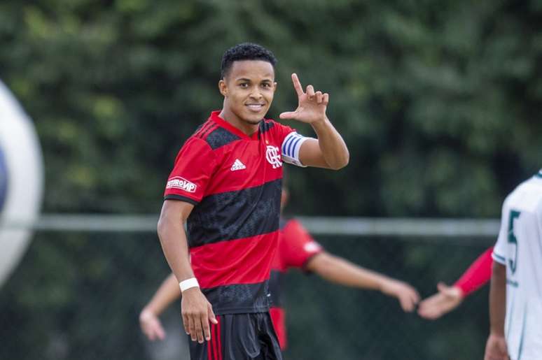 Lázaro comemora gol pelo Flamengo no Carioca Sub-20 (Foto: Marcelo Cortes/Flamengo)