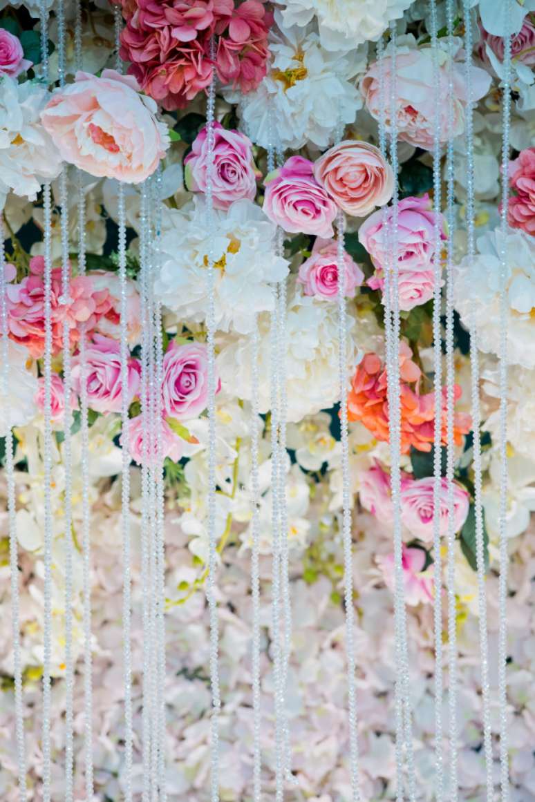 63. Painel de flores na decora&ccedil;&atilde;o &ndash; Foto Pinterest