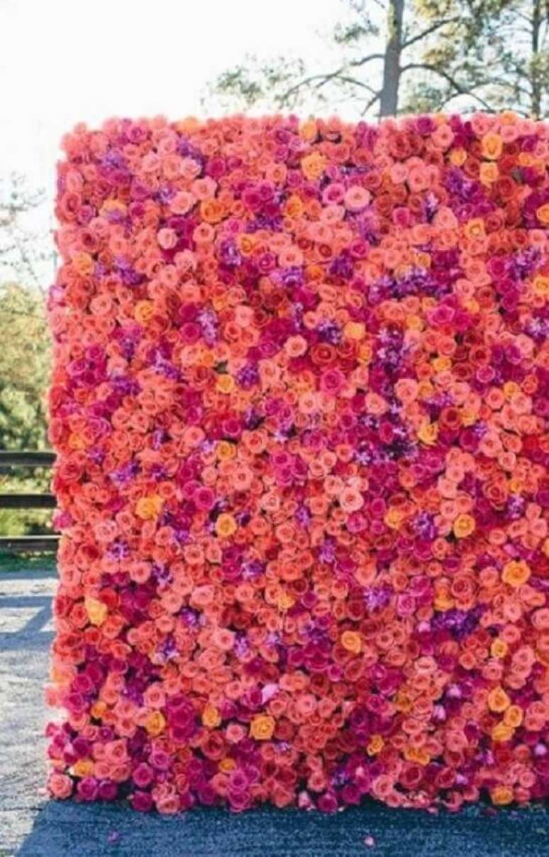 12. Painel de flores naturais para decora&ccedil;&atilde;o