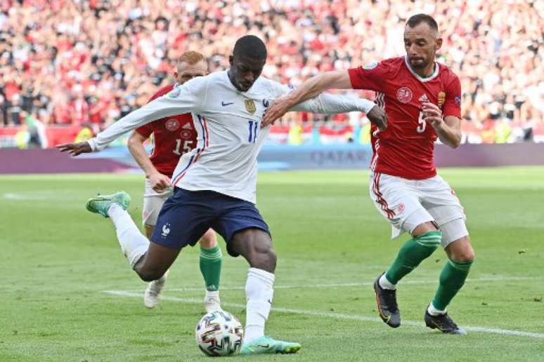 Dembélé se machucou em partida contra a Hungria (TIBOR ILLYES / POOL / AFP)