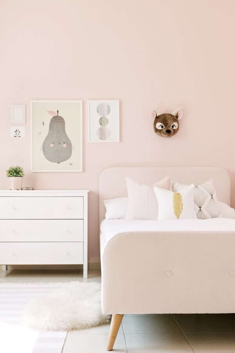 46. Ideias para quarto de menina decorado com rosa claro – Foto: Cute & Paste