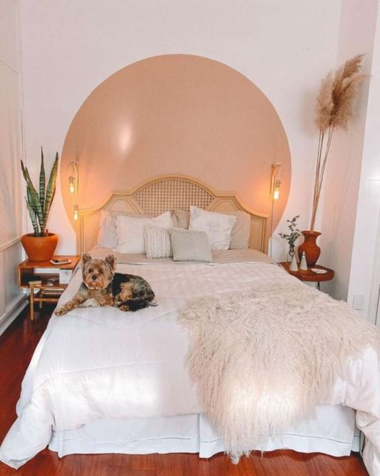 21. Quarto boho com pintura setorizada – Foto Pinterest