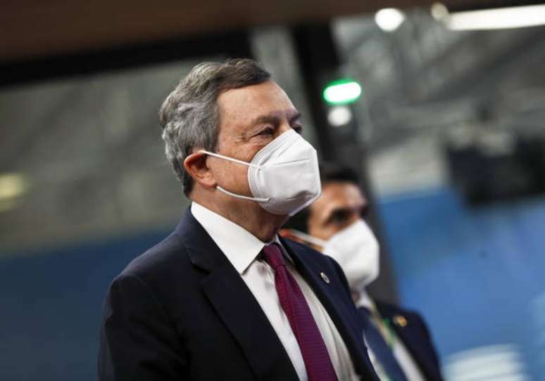 Mario Draghi ao chegar em Bruxelas para reunião