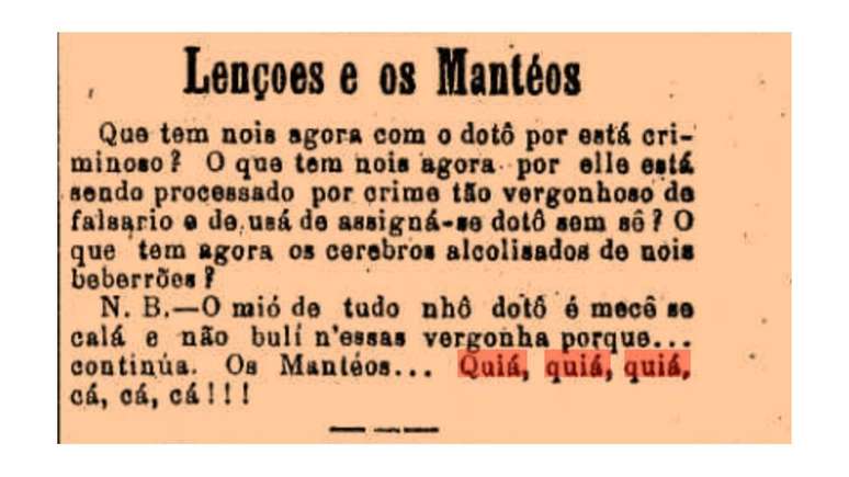 Comentário do dia 20 de fevereiro de 1884, no jornal "A Província de São Paulo", na "Secção Livre"