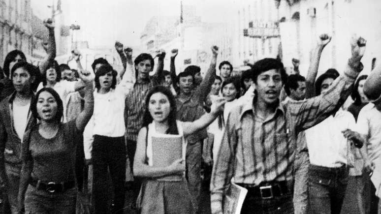 Os estudantes universitários se reuniram na Cidade do México em 10 de junho de 1971 para protestar